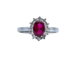 Anello Kate mini rosso argento