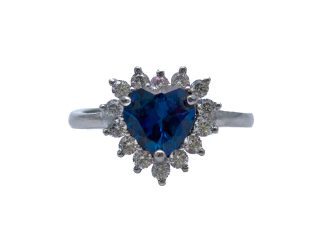 Anello Kate cuore blu argento