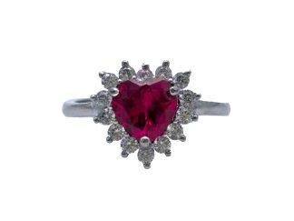 Anello Kate cuore rosso argento