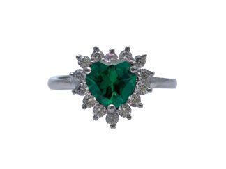 Anello Kate cuore verde argento