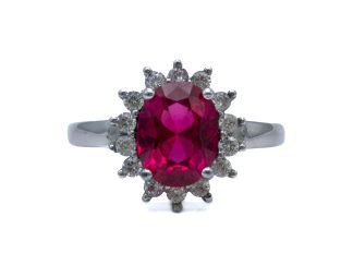 Anello Kate grande rosso argento