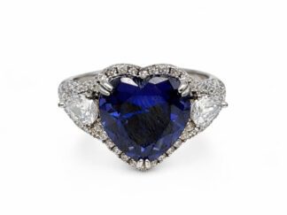 Anello cuore lux blu argento