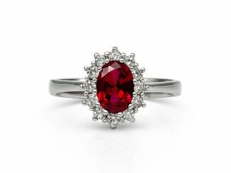 Anello Kate mini rosso argento