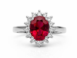Anello Kate grande rosso argento