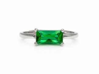 Anello pietra verde argento