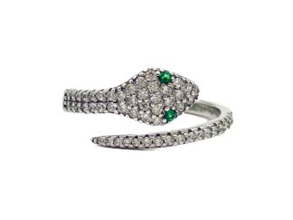 Anello serpente piatto argento