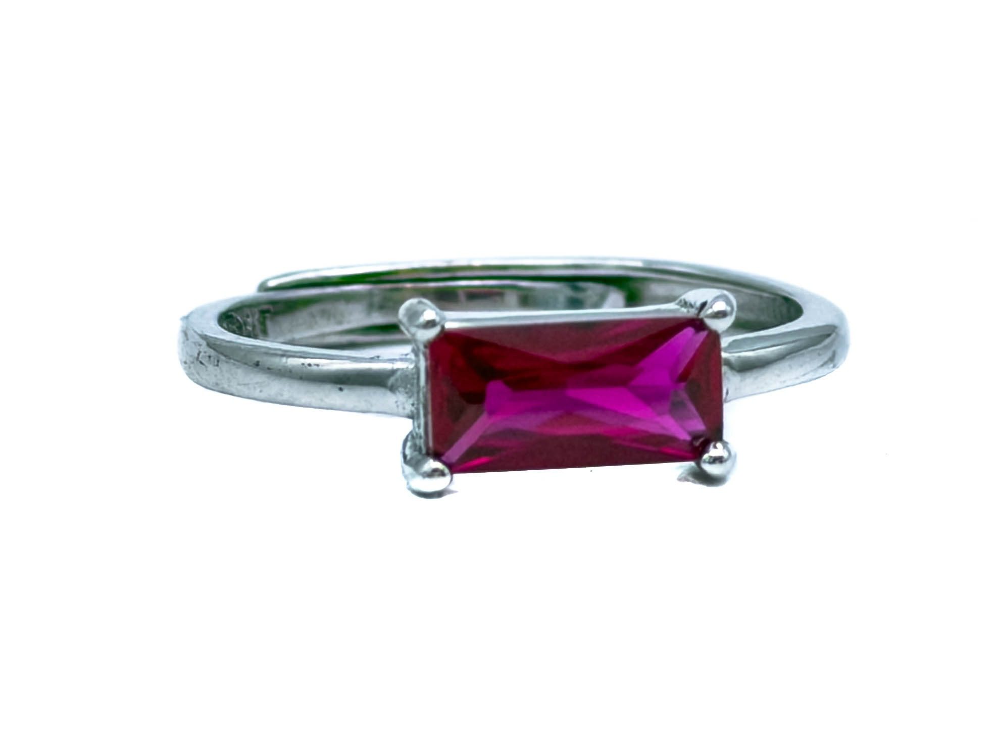 Anello pietra fucsia argento - immagine 2