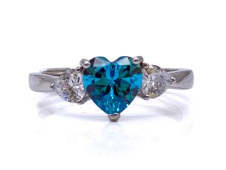 Anello trilogy cuore azzurro argento