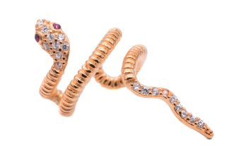 Earcuff serpente argento rosato