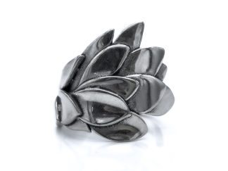 Anello foglia argento