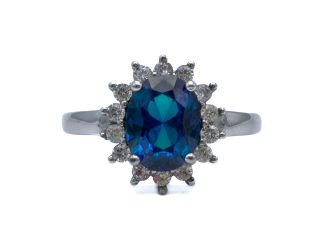 Anello Kate grande blu argento