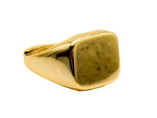 Anello chevalier quandrato dorato