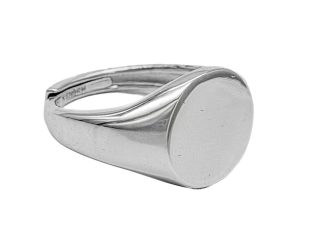 Anello chevalier rotondo argento