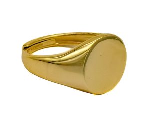 Anello chevalier rotondo dorato
