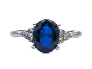 Anello classic blu argento