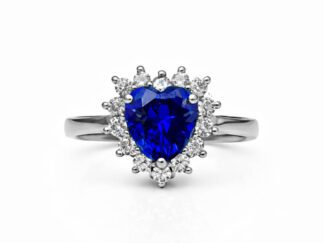 Anello Kate cuore blu argento