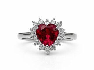 Anello Kate cuore rosso argento