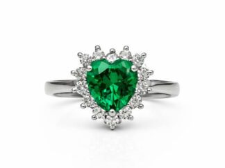 Anello Kate cuore verde argento