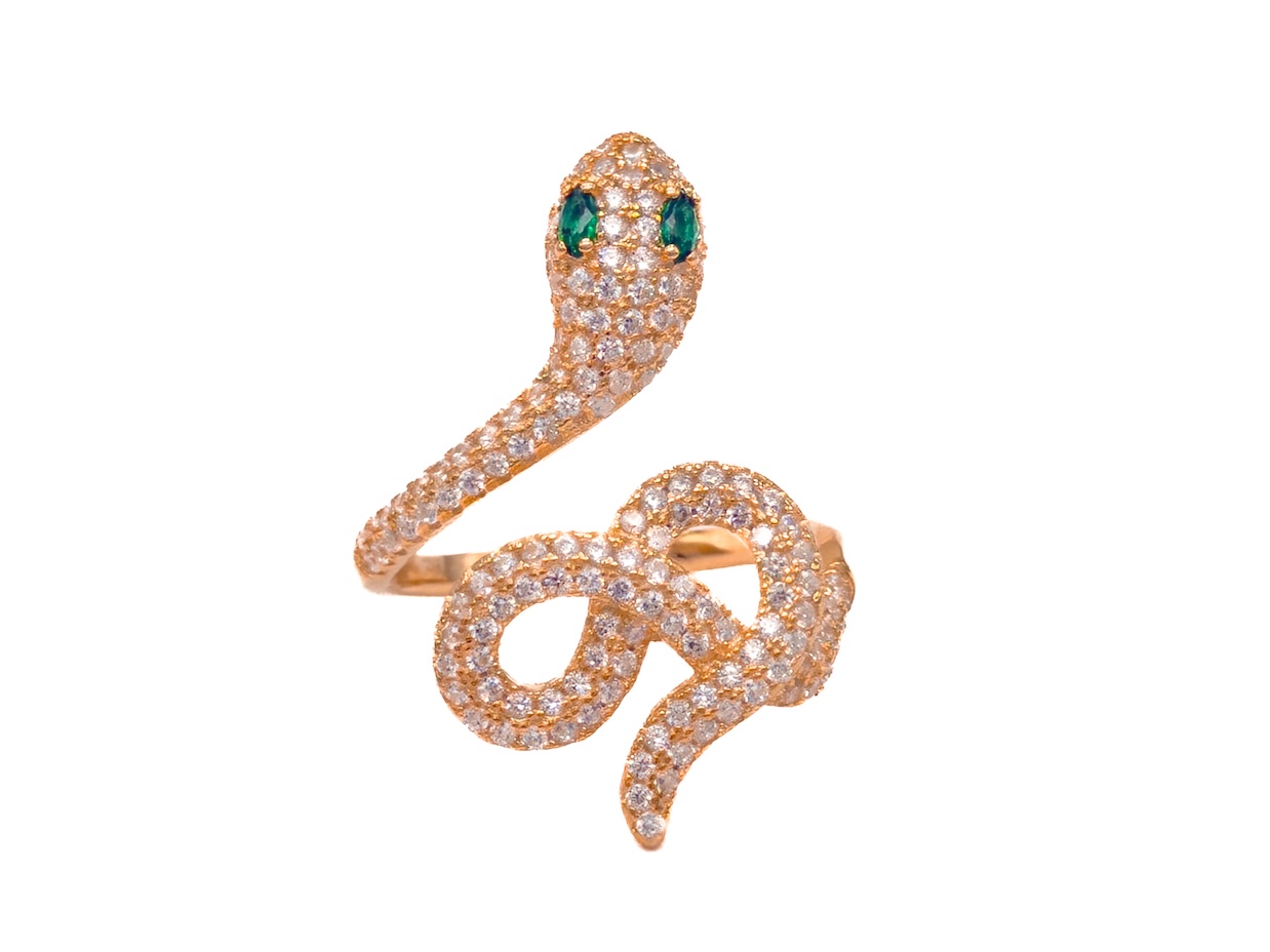 Anello serpente rosato