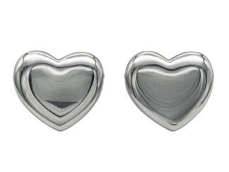 Orecchini cuore bombato argento