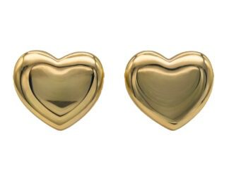Orecchini cuore bombato dorato
